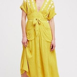 FreePeople Love to Love You Embroidered Midi Dress